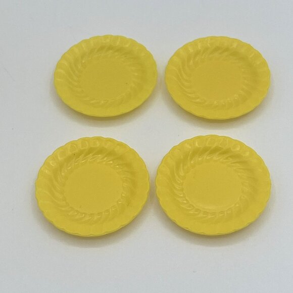 Barbie, Vintage Yellow Accessories. Very Nice Lot. Dishes, Cake Plates , Cups. - Picture 3 of 10